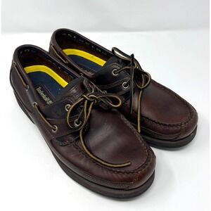 Timberland Classic 2-Eye Deck Shoes Loafers Brown Leather Men 10M